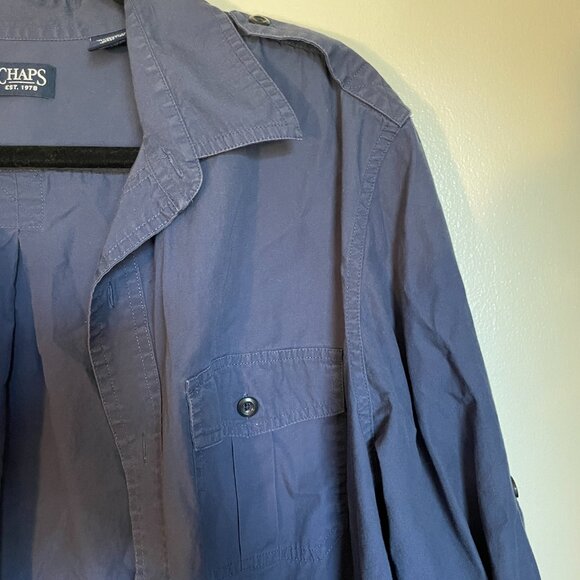 L Chaps Blue Button Down - Picture 3 of 6